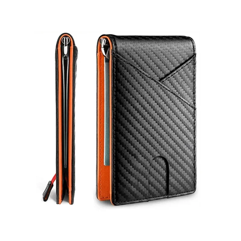 Anti Rfid Carbon Fiber Card Holder Men Wallets Money Clip Bags Male Purse Slim Thin Minimalist Wallet Male Black Wallet Choice