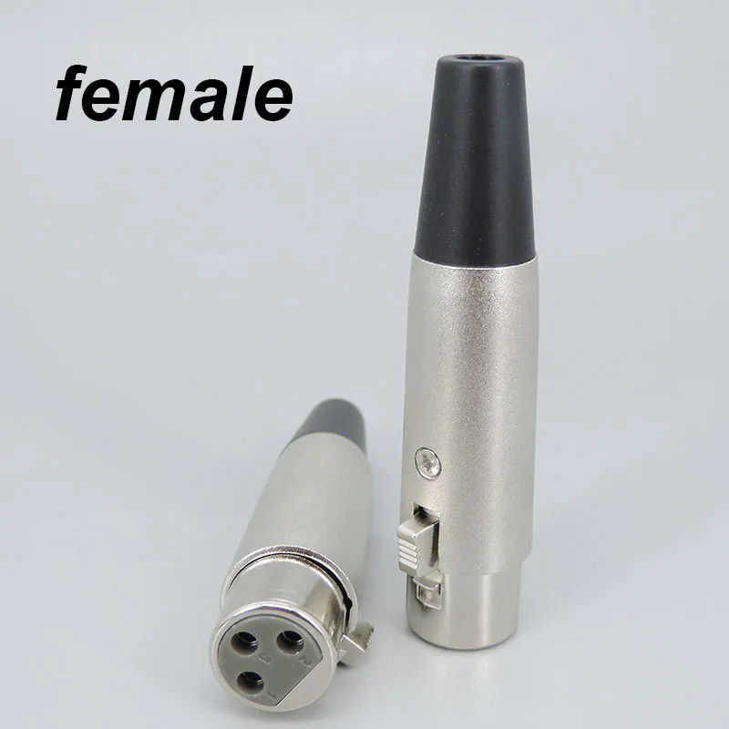Metal XLR 3Pin Male Female Jack Plug Solder Adapter Connector for Music Desk Speaker Audio Microphone Mic Cable Terminals t1