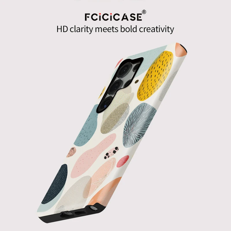 Fcicicase Painting Silicone Case For Samsung Galaxy S24 Plus S25 Ultra S 25 S20 FE S23+ Fashion Double-layer Acrylic TPU Cover