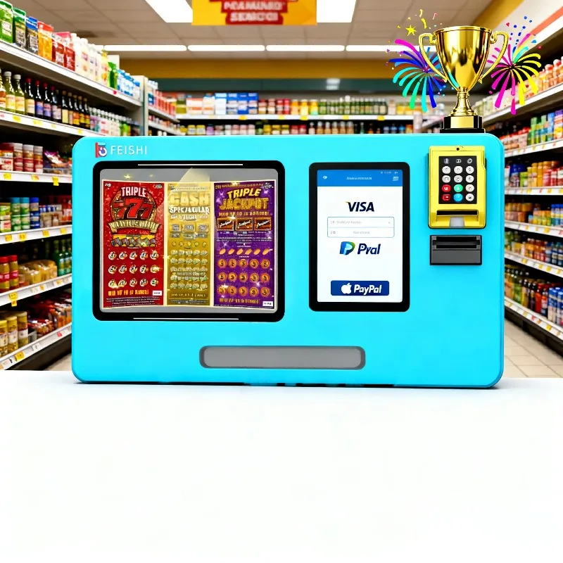

Custom Wall-mounted Lottery Kiosk with Light Box, 10.1-inch Touchscreen High-quality Multi-payment SDK for Shopping Centers