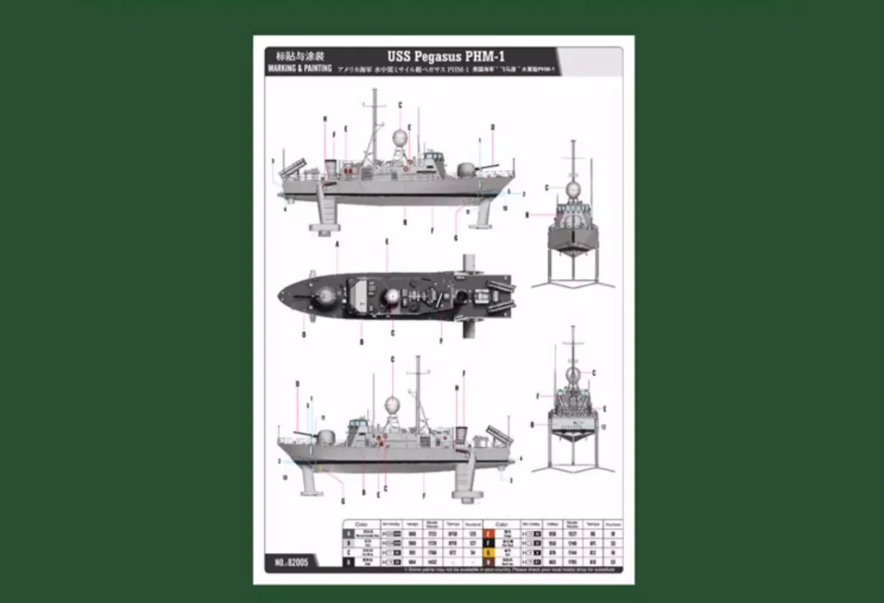 HobbyBoss 82005 1:200 Scale USS Pegasus PHM1 PHM-1 Warship Ship Boats Making Hobby Building Toy Plastic Assembly Model Kit