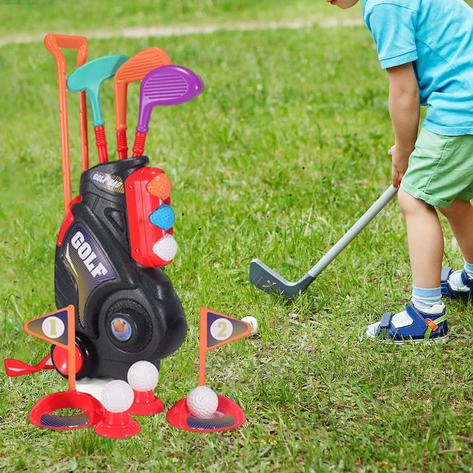 Toddlers Golf Set with 6 Balls Indoor Outdoor Golf Toys for Kids Children