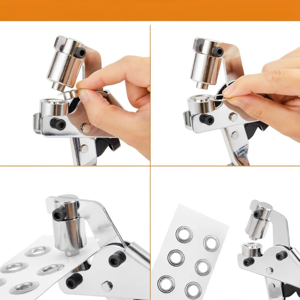 Professional Grommet Punch Tool Kit Manual Eyelet Installer Applicator For Jeans Jacket Curtain Bag Repair Hardware
