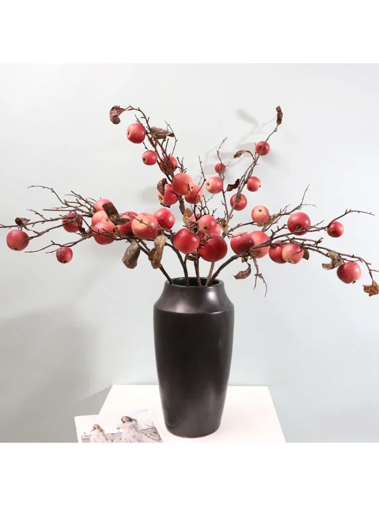 

Meirui's New Simulated Fruit 7-Head Apple Branch Indoor Decoration Fruit Branch Green Plant Simulated Flower