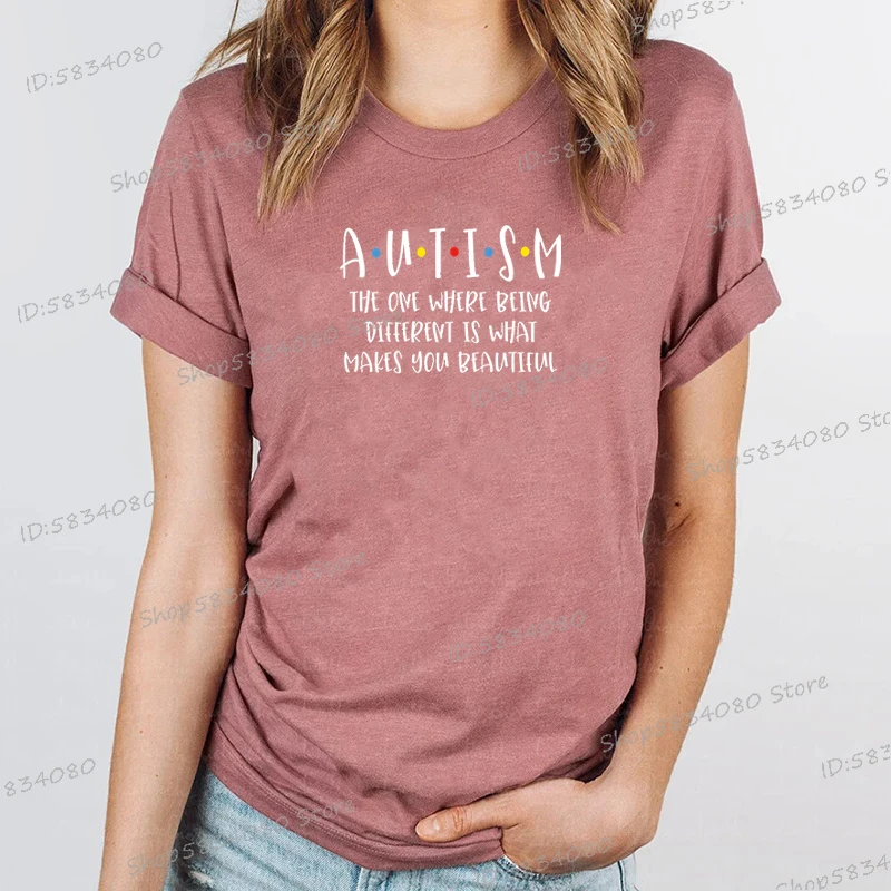 Autism Awareness Shirt Autism Acceptance T Shirt Gift Special Ed Gift Women Crew Neck Short Sleeve T-shirt Neurodiversity Tshirt