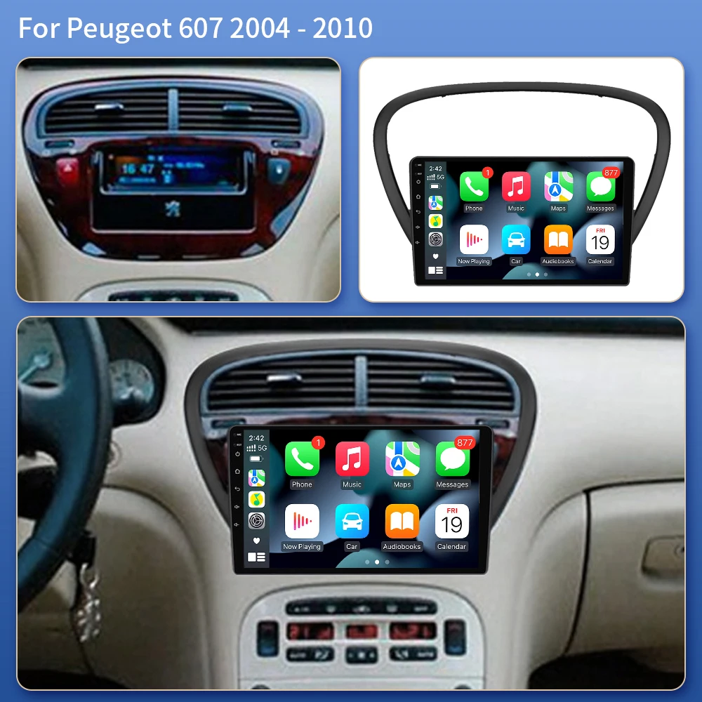 Android 15 Car Radio For Peugeot 607 2002 2003 - 2008 Stereo Multimedia GPS Player Navigation Carplay Auto DVD Automotivo System