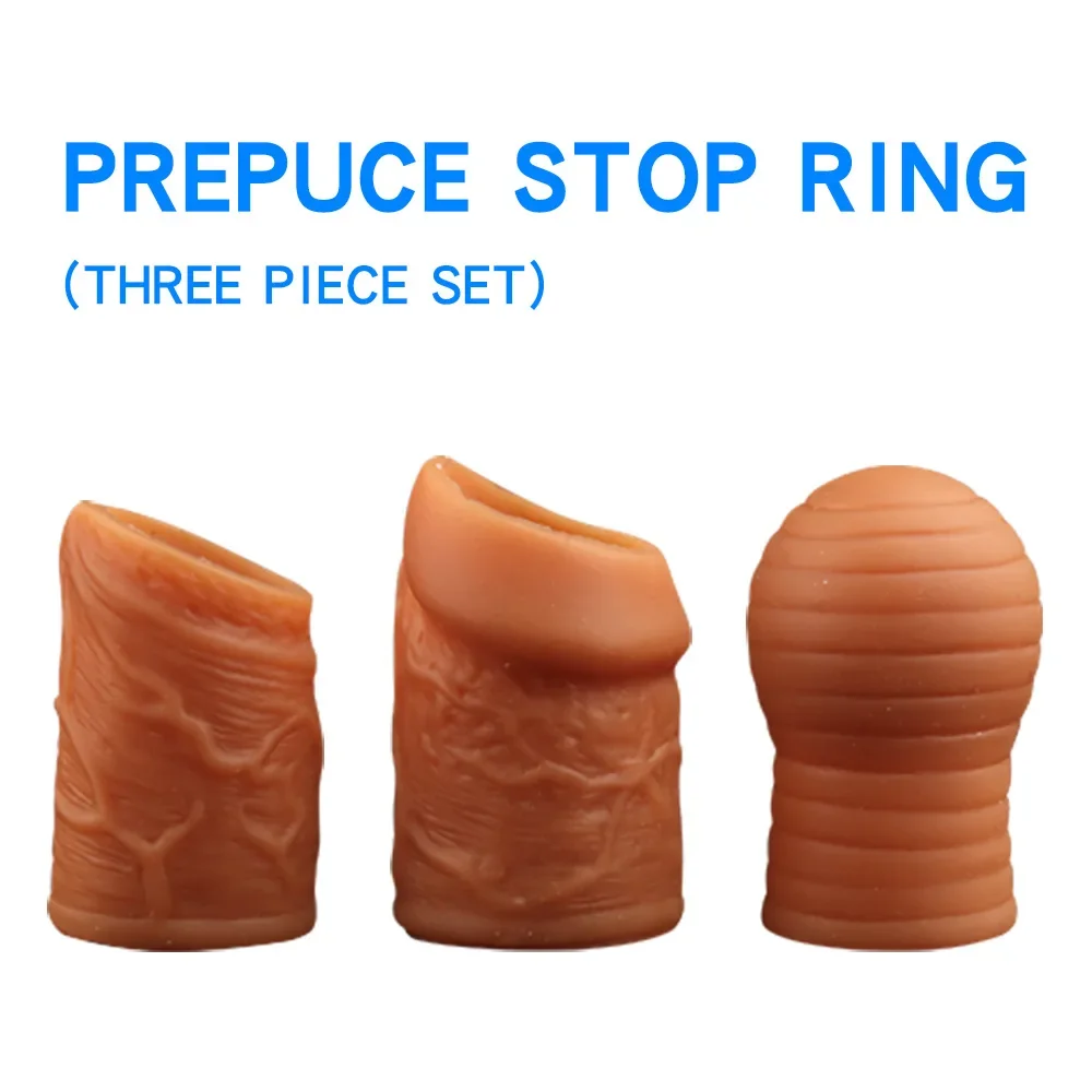 Liquid Silicone Foreskin Correction Cock Ring Penis Bondage Cockring Sex Toys for Men Penis Ring Delay Ejaculation Sex Products