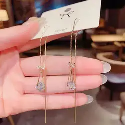2024 new personality fashion angel tears drop tassels earrings temperament atmosphere hot style earrings earring female net red