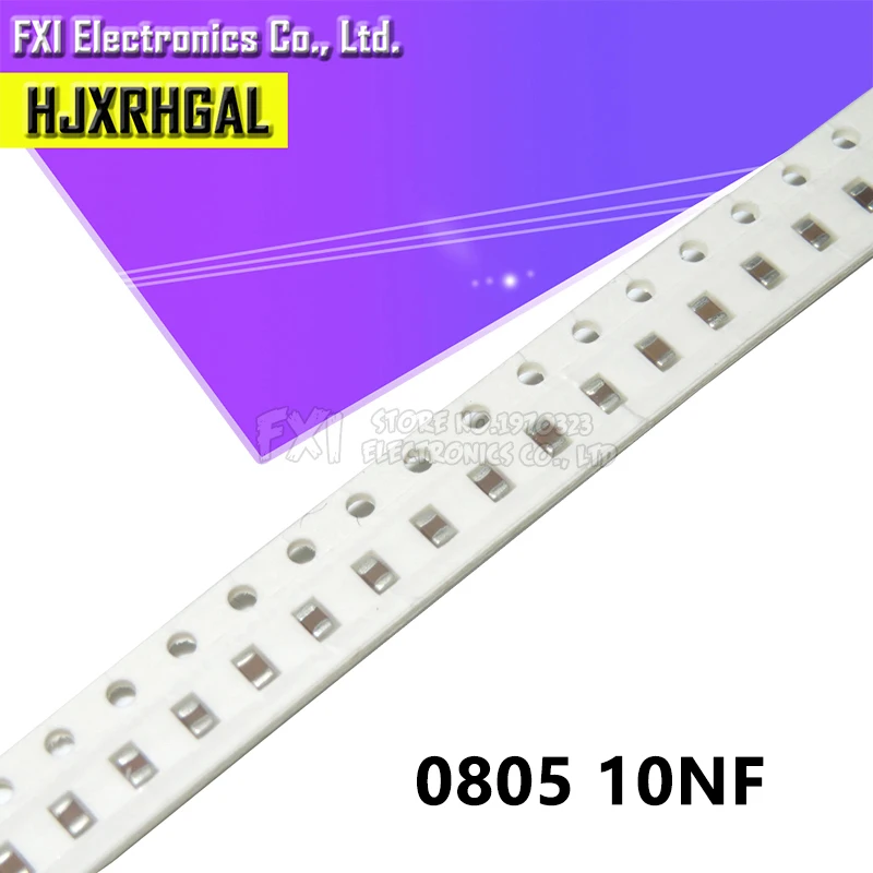 100pcs 10nF X7R Error 10% 50V 0805 103 SMD Thick Film Chip Multilayer Ceramic Capacitor  New original