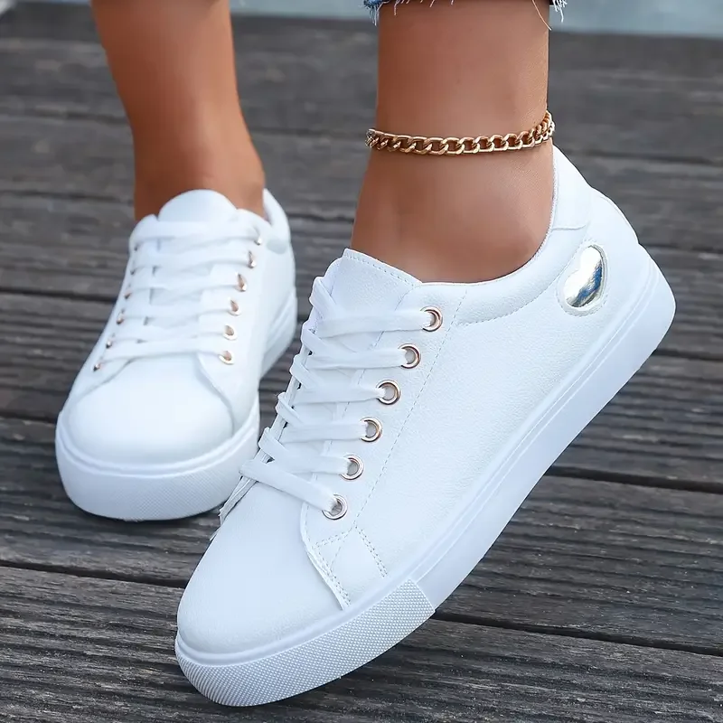 Women Low-Top Lace-Up Sneakers Fashion Flat Casual Shoes Women Summer Comfortable Anti-slip Sneakers Women Zapatos De Mujer