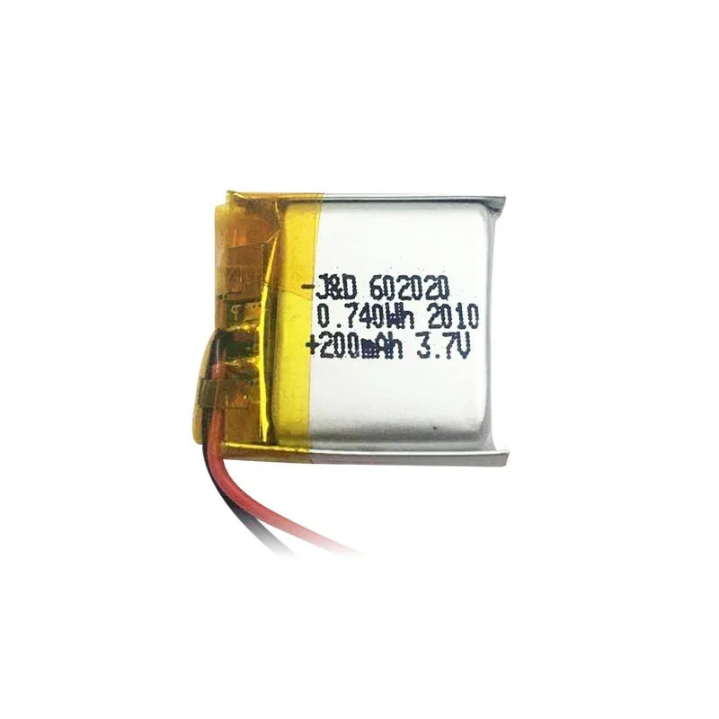 3.7V polymer lithium battery 602020-200mah wireless mouse watch polymer battery