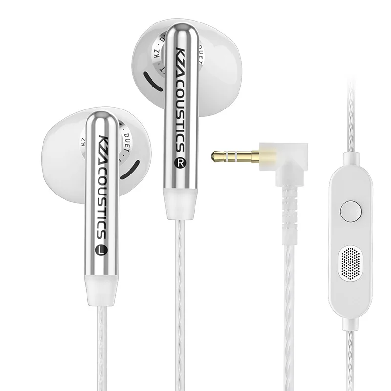 KZ Duet Quad Core Dual Dynamic Drivers In-ear Wired Headphones for HiFi Music Gaming Stereo Sound Quality Headphones