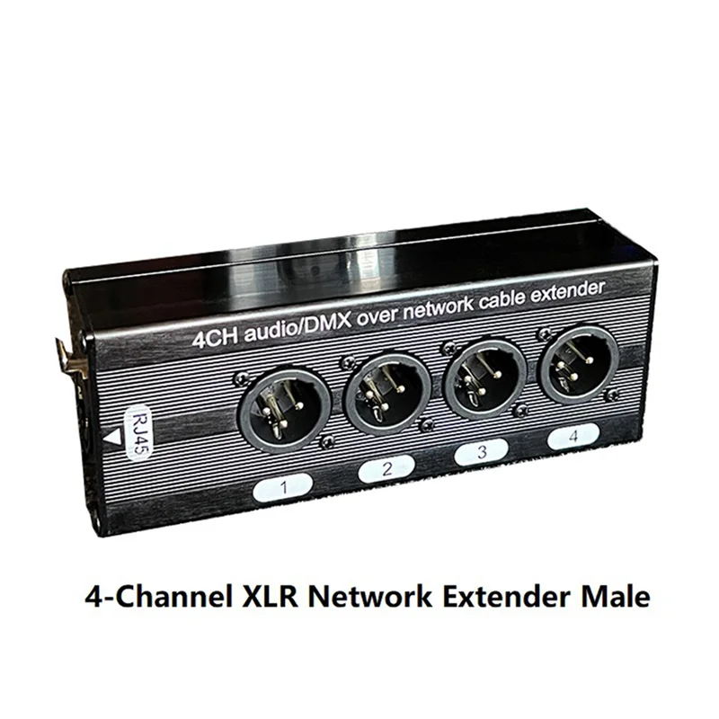 ABKN-3Pair 4-Kanal 3-Pin XLR Audio und DMX über Netzwerkkabel-Extender, DMX512 Netzwerk-Signal-Extender 1 Stecker + 1 Buchse