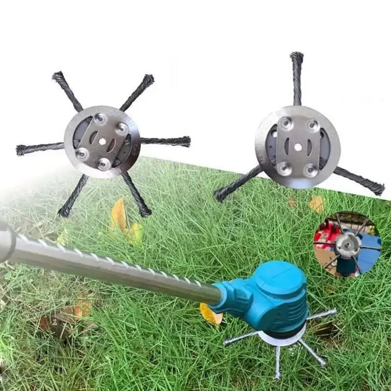 

Universal Weed Brush Cutter Head Steel Wire Wheel Grass Trimmer Head Lawn Mower Grass Brush Cutter Weed Brush Trimmer Heads