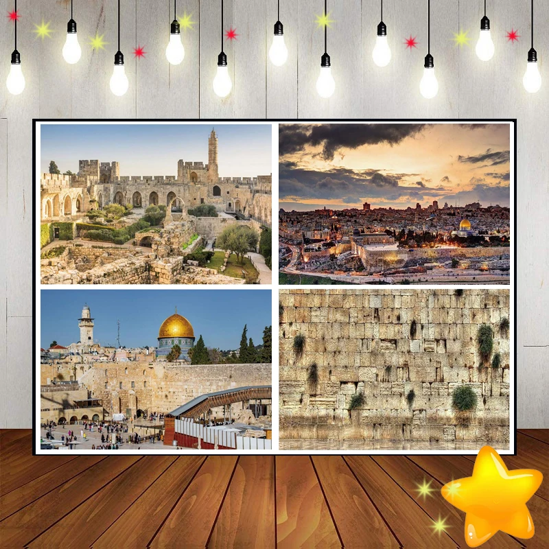 Jerusalem Western Wall Decoration Photo Background Rosh Hashanah Photography Backdrops Jewish New Year Custom Birthday Backdrop