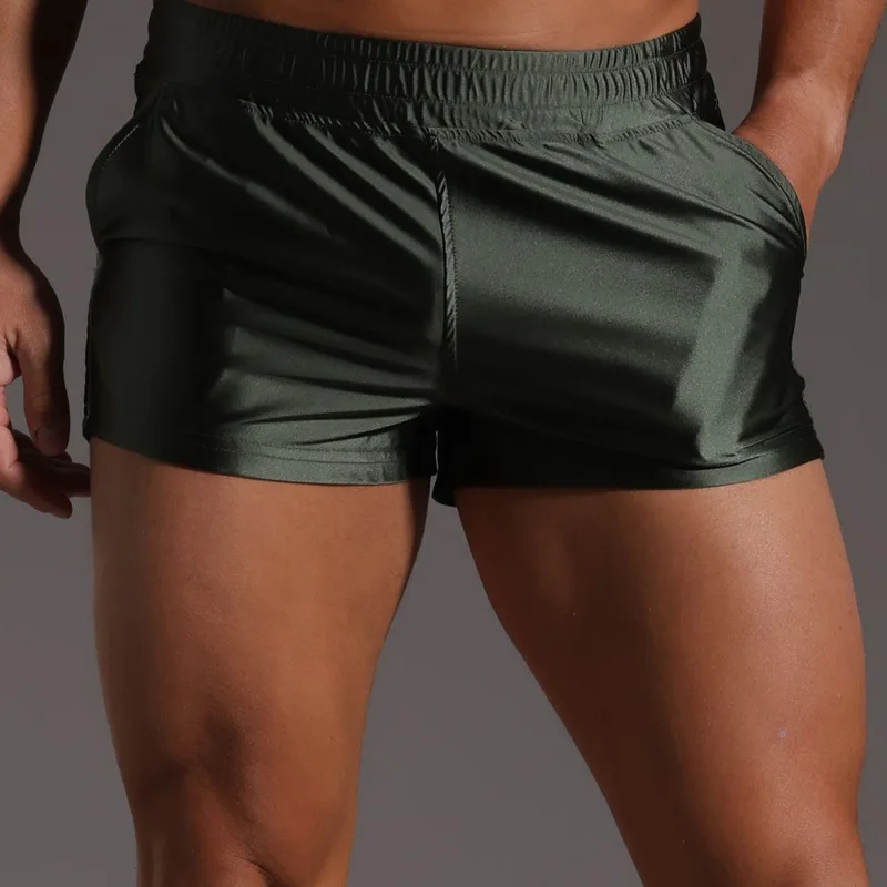 2026 Men's Casual Board Shorts Sexy Leisure Short Pants Green Red Elastic Waist Lace-up Pocket New Summer Fashion Beach Shorts