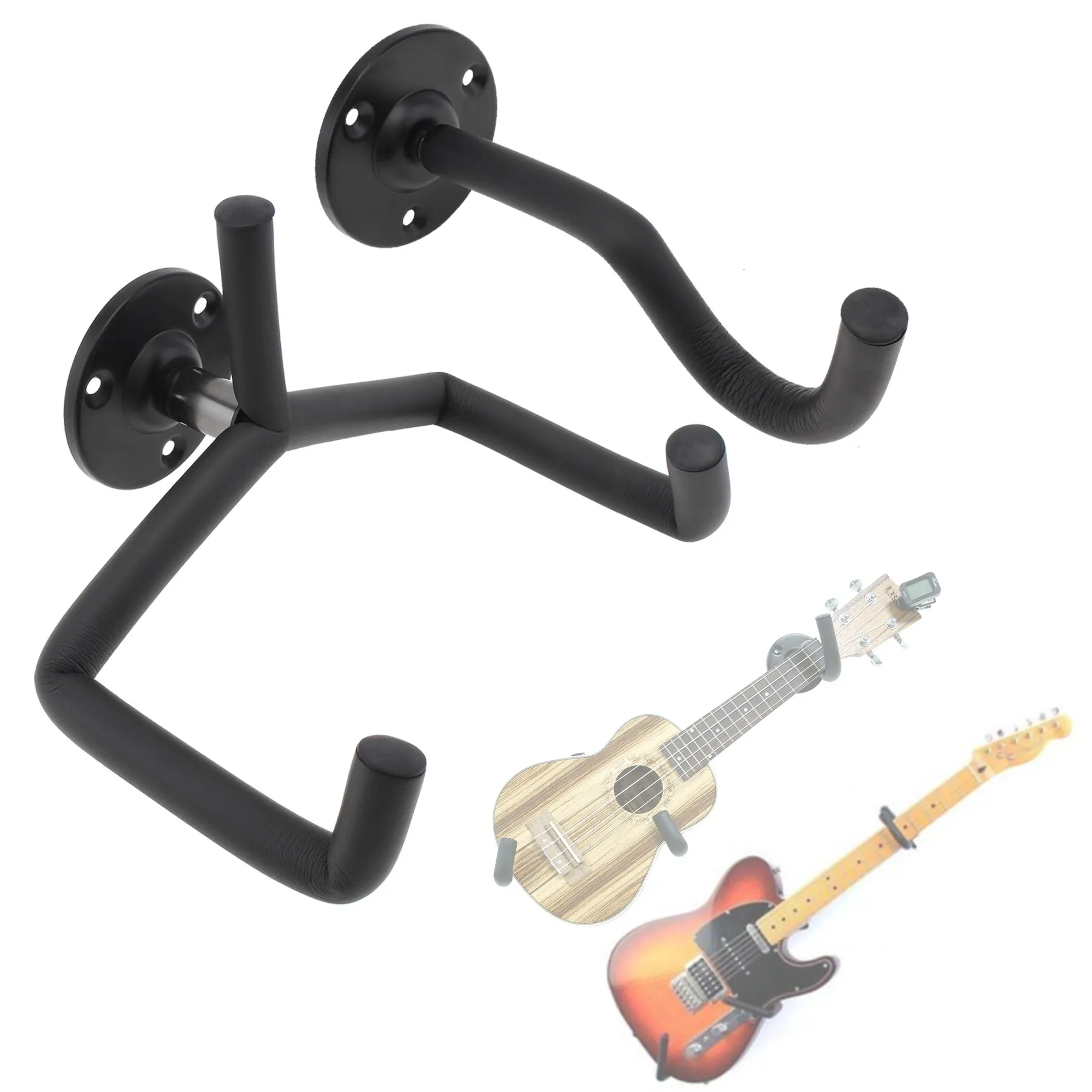 Horizontal Wall Mount Electric Guitar Ukulele Holder Bracket With Screw Set, Split Type Hanger