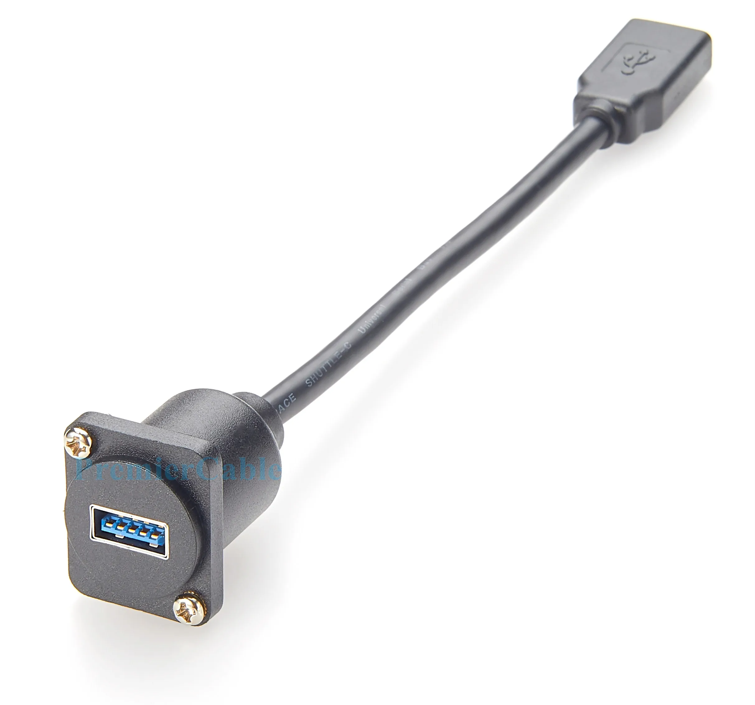 

USB 3.0 Panel Mount Adapter USB A Female to Female Outlet Panel Connector Extension Cable D-Type/XLR Panel Mount USB 3.0 5 Gbps