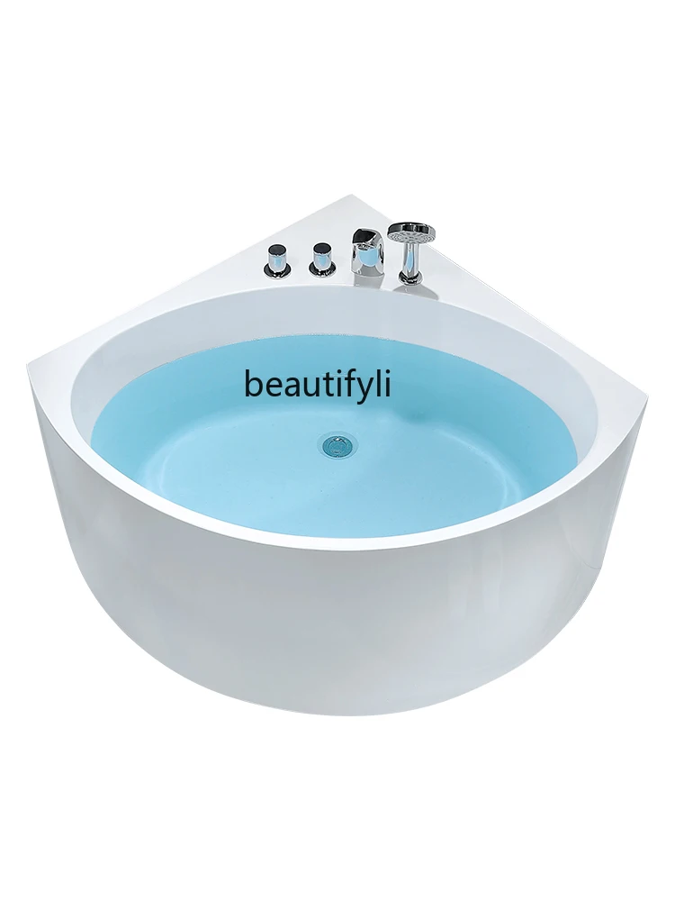 Customized small apartment household bathroom corner-cut acrylic mini bathtub bathtub