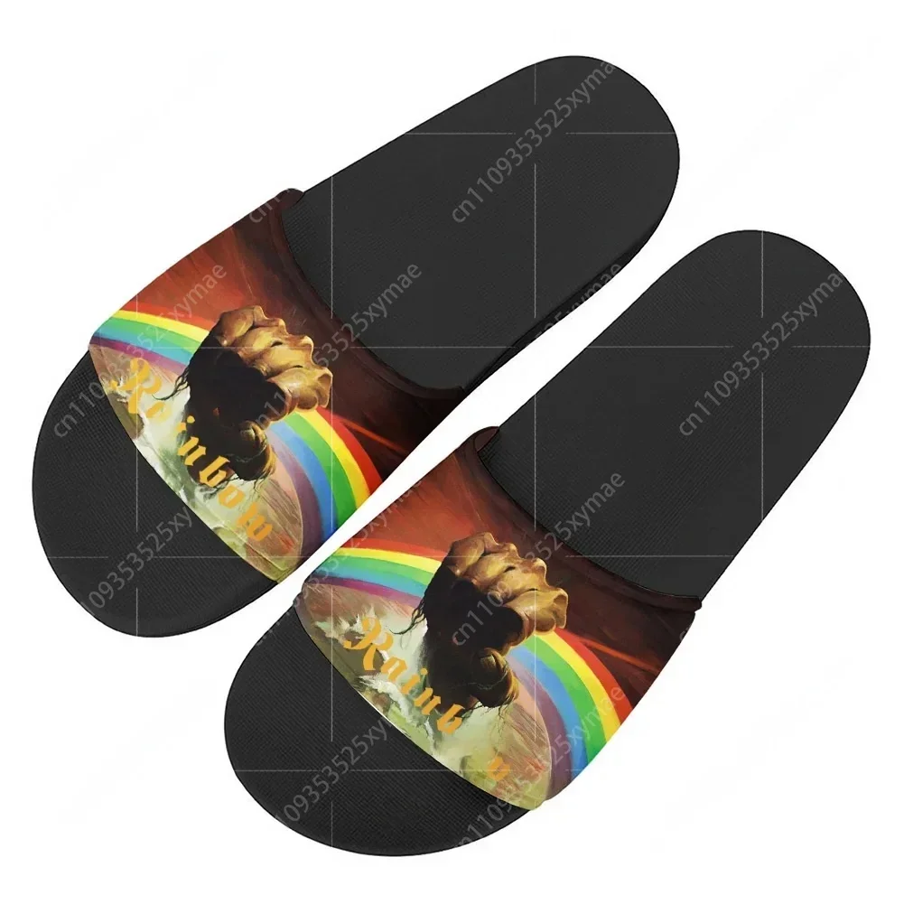 

Тапочки Rainbow Rising Heavy Metal Band, домашняя обувь для воды, мужские, женские, подростковые, уличные пляжные сандалии для бассейна, летние тапочки