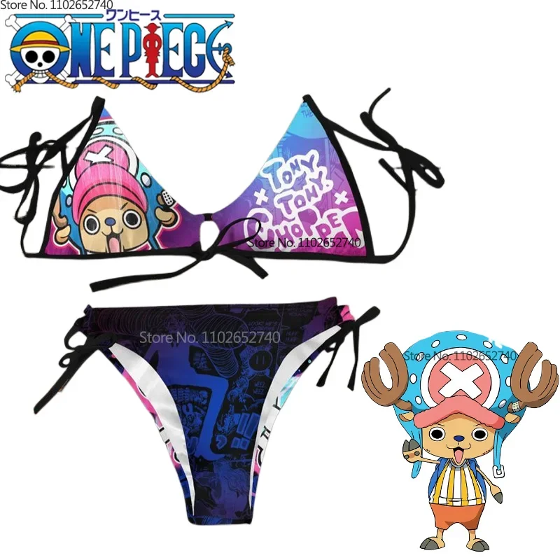 2023 Anime słomkowy kapelusz chłopiec Luffy rysunek modny strój kąpielowy Anime peryferyjne letnie bikini wakacje na plaży chłopak dziewczyna prezent