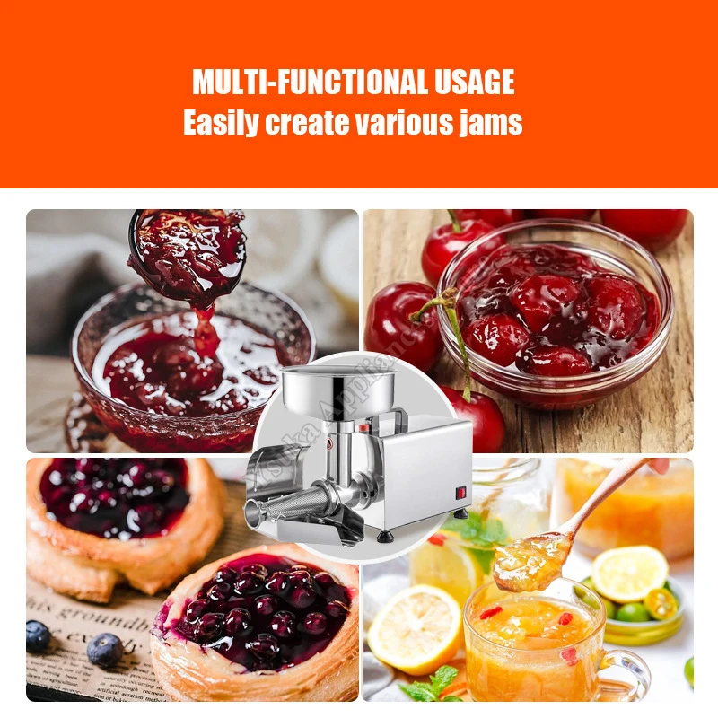 

Электрическая машина для приготовления варенья из нержавеющей стали 304, коммерческий двигатель из чистой меди для фруктов и овощей, клубники, помидоров