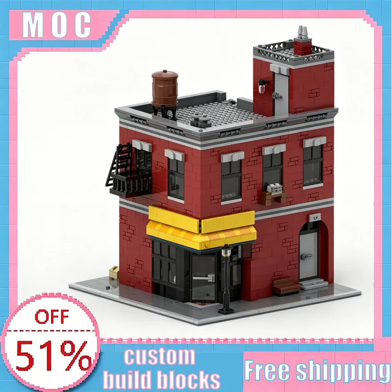 

2251PCS Urban Street Bodega Uncle Aarons Apartment Modular MOC Building Model DIY Blocks Educational Toy Creative Birthday Gift