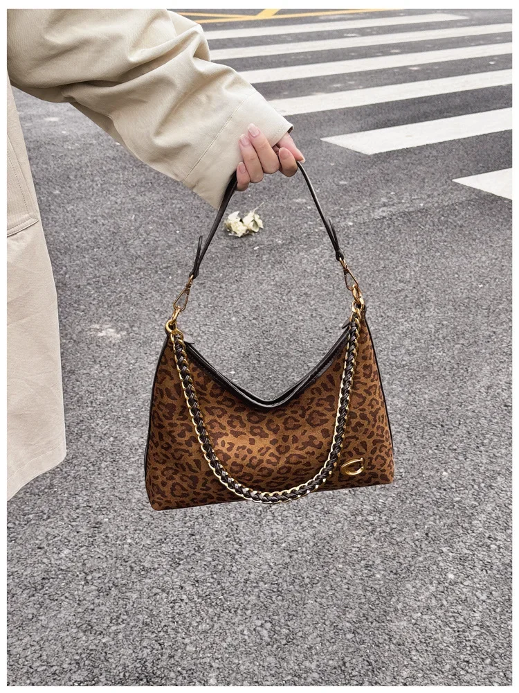 ‌ 2025 Nuova borsa con stampa leopardata - Borsa casual da donna di grande capacità, borsa tote resistente per ufficio e shopping, tracolla regolabile