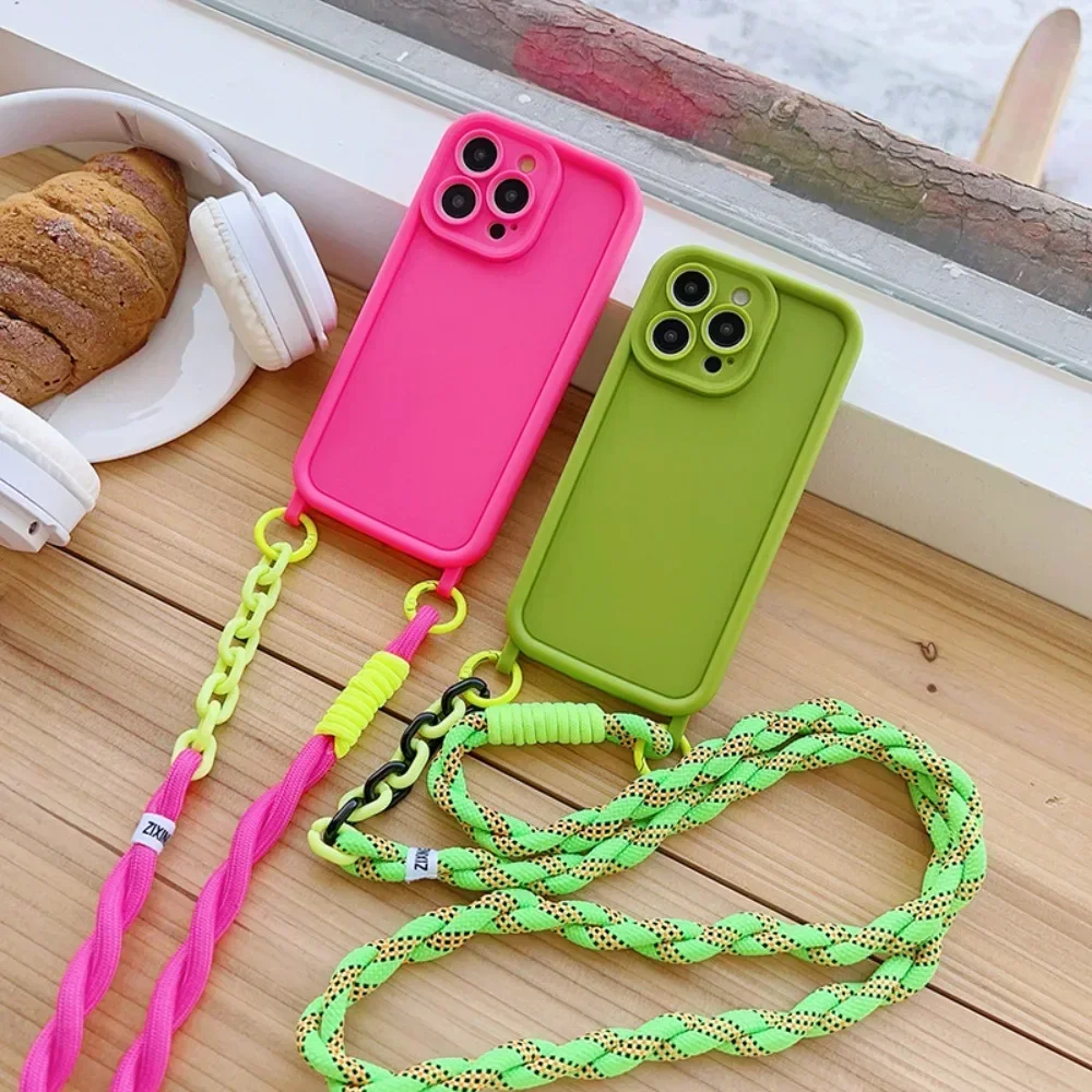 Umhängetaschen-Handyhülle mit Umhängeband für iPhone 17 Air 16 Pro Max 15 14 Plus 13 12 11 XR XS Plus, Halskettenband, weiche TPU-Abdeckung