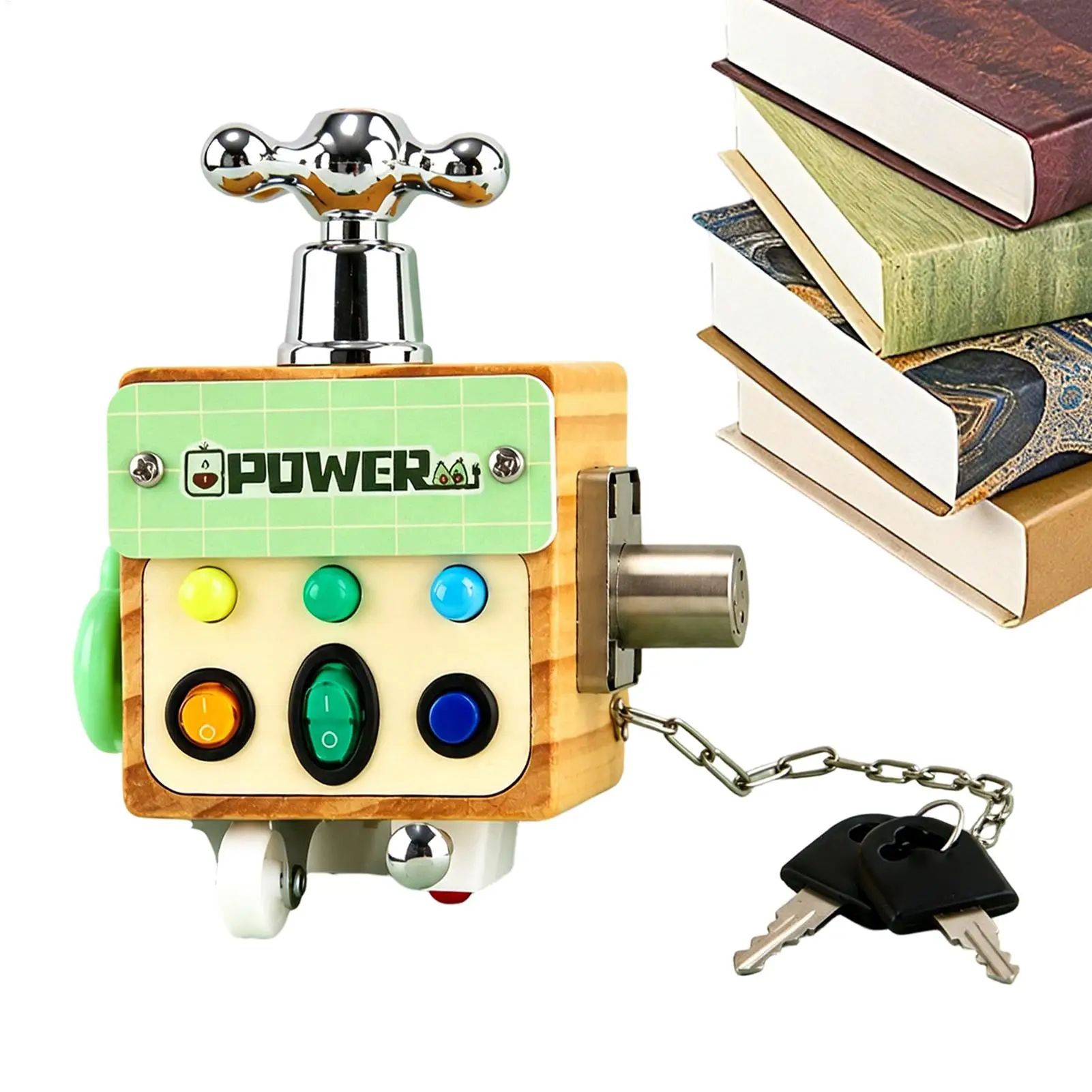 wooden-activity-cube-led-ammeter-design-electronic-on-off-button-toy-kids-wooden-educational-activity-center-for-boys-girls