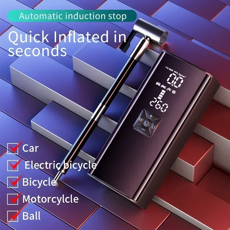 ضاغط هواء للسيارة بشاشة مزدوجة EAFC ، منفوخ إطارات لاسلكي ، مضخة نفخ محمولة للسيارة ، دراجة نارية ، ألعاب كروية ،-mAh ، our mAh #2