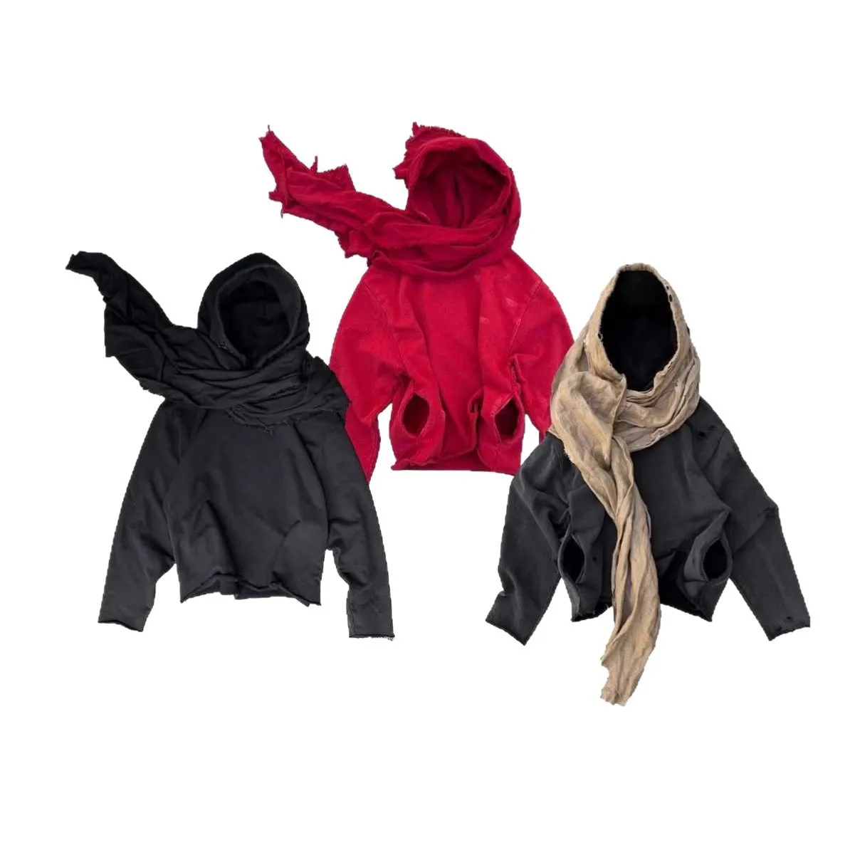 Immagine 4: Felpa con Cappuccio Patchwork, Vestibilità Ampia, Stile Streetwear, con Cappuccio a Blocchi di Colore Incluso, Lunghezza Media, Maniche Lunghe, Felpa con Cappuccio e Foulard per Donne