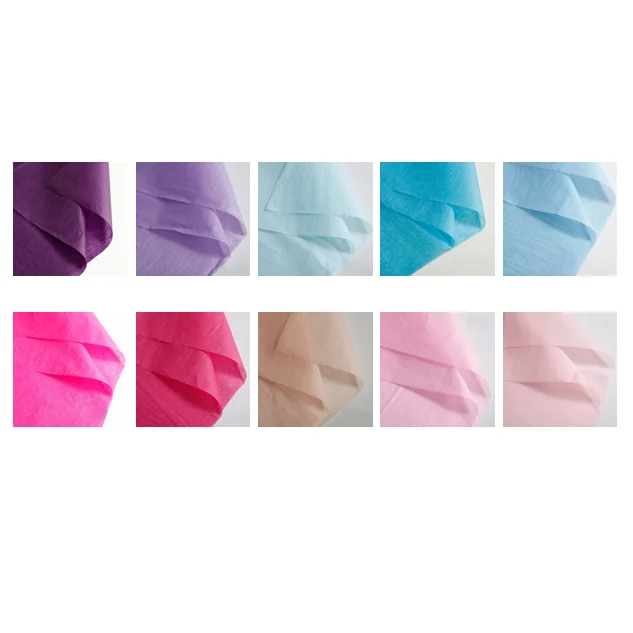 Colored Wrapping Paper Pack 20 pcs 10 Assorted Bright Shades 50 cm x 75 cm for Presents Flowers and DIY Crafts