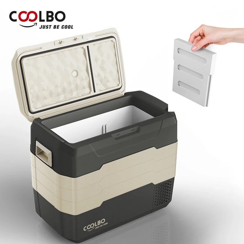 USB Plug Coolbo AW52 Portable Mini Car Fridge Freezer Dual Zone Car Refrigerator For Camping Off Road