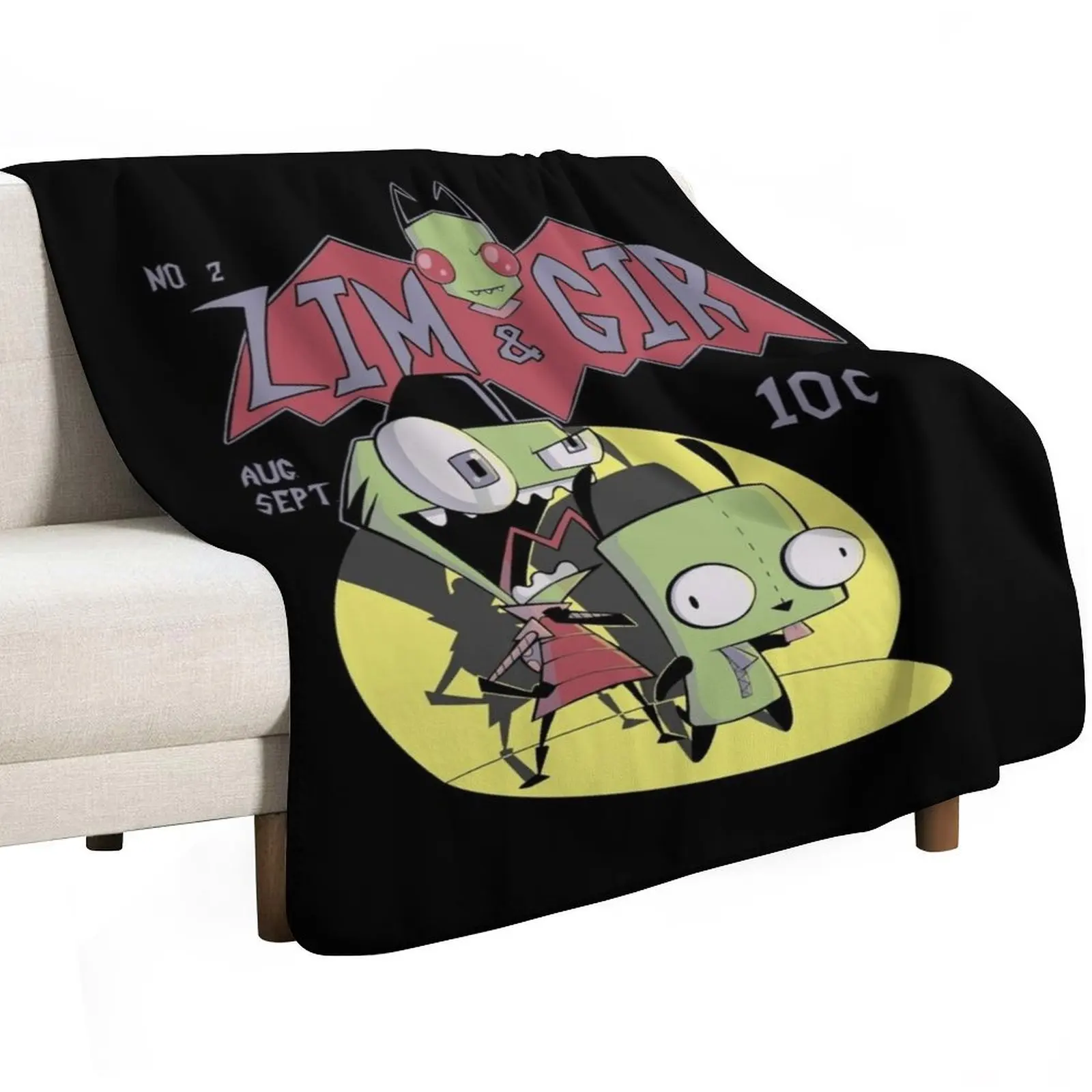 Zim and Gir Throw Blanket Versatile Cozy Throw Blanket for All Occasions