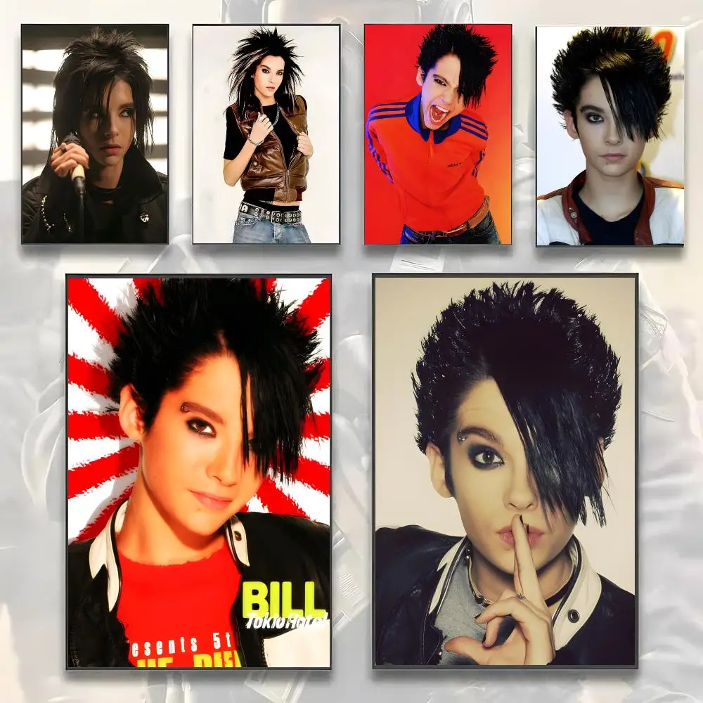 Singer B-Bill Kaulitz Poster Self-adhesive Advanced Aesthetic Printing Paper Wall Art For Living Room Home Decor