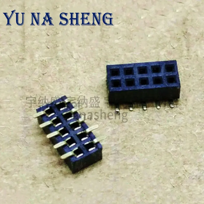 10pcs Low Profile 1.27mm Double Row Female Pin Header Plastic Height 2.0 Pinheader PCB Socket SMT 2*3/4/5/6/10/9/2/8/50P 1U PA6T