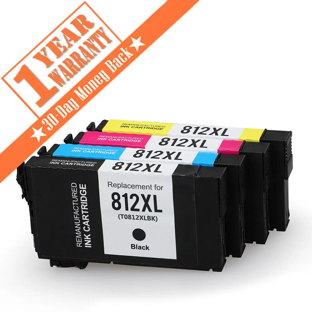 

4PK T812XL 812XL Compatible Ink Cartridges for Epson WorkForce Pro WF-7820 7840