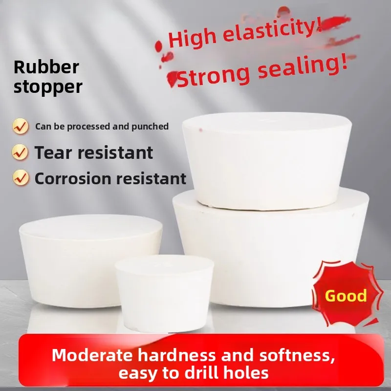 

Rubber Stopper White Plug Seal Cork for Test Tube Flask Hole Cover Lab Accessories