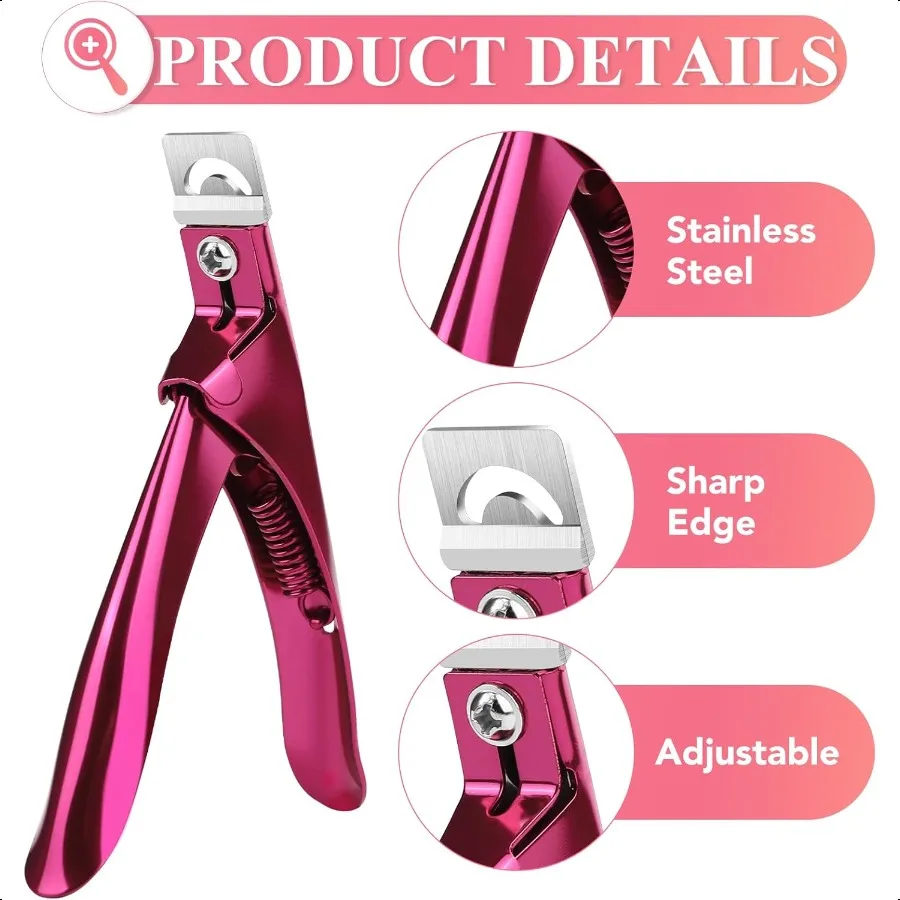 กรรไกรตัดเล็บปลอมแบบแม่เหล็ก สแตนเลส สำหรับเล็บอะคริลิค พร้อมแม่เหล็กขนาดเล็ก 15 ชิ้น สำหรับใช้ในบ้านและร้านเสริมสวย