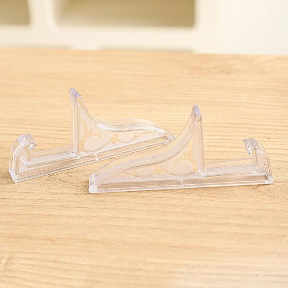 2Pcs Plastic Photo Frame Stand Clear/Black Multi-Purpose Plastic Display Stand Quicksand Painting Base