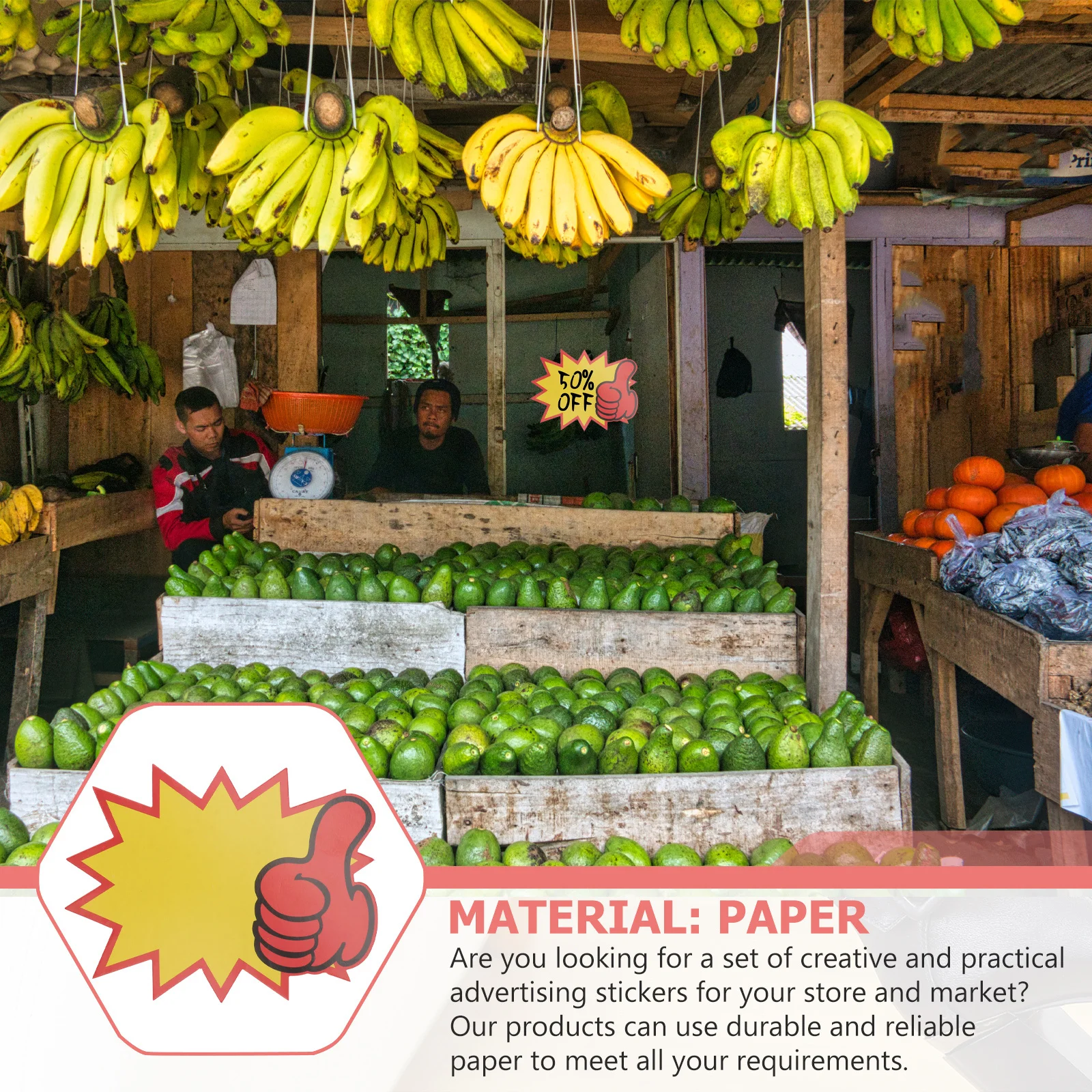 

100pcs Price Tags Premium Paper Advertising Stickers Sale Promotional Shop Market Commodity Signs Garage Sale Fundraiser Event