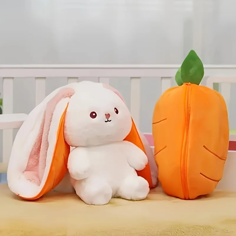 Jouets en peluche lapin fraise et lapin carotte – Style design adorable – Cadeaux parfaits et accessoires de décoration de chambre à coucher.Labobo.
