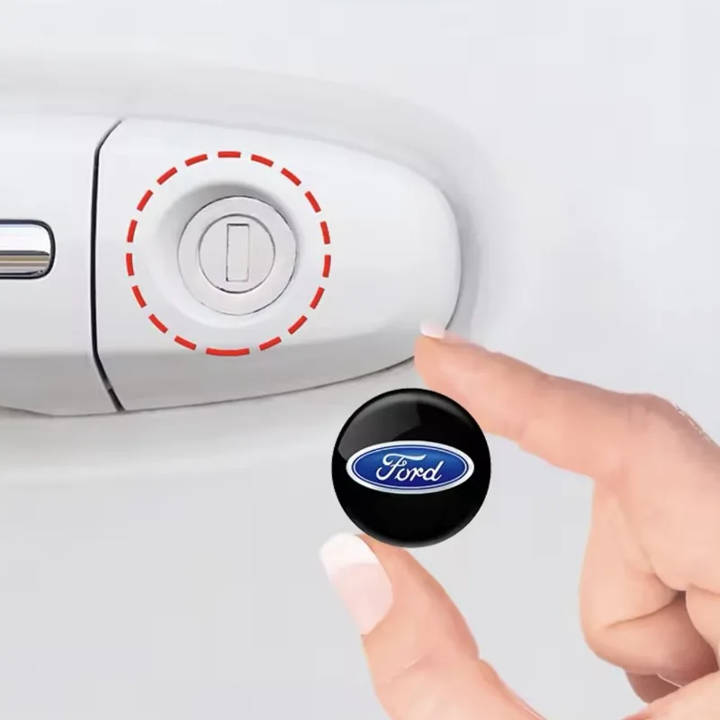 Pegatina de protección de cerradura de puerta de coche, pegatinas de cubierta de orificio de cerradura de puerta para Ford Focus 2 3 Mondeo Kuga Fiesta MK7 Escort Edge
