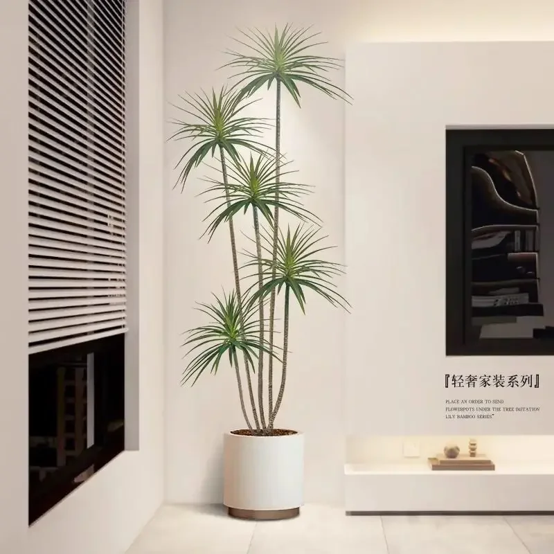 Simulated Green Plants, Millennium Wood Living Room Decoration Potted Plants Fake Flowers Indoor Floor-standing Ornaments