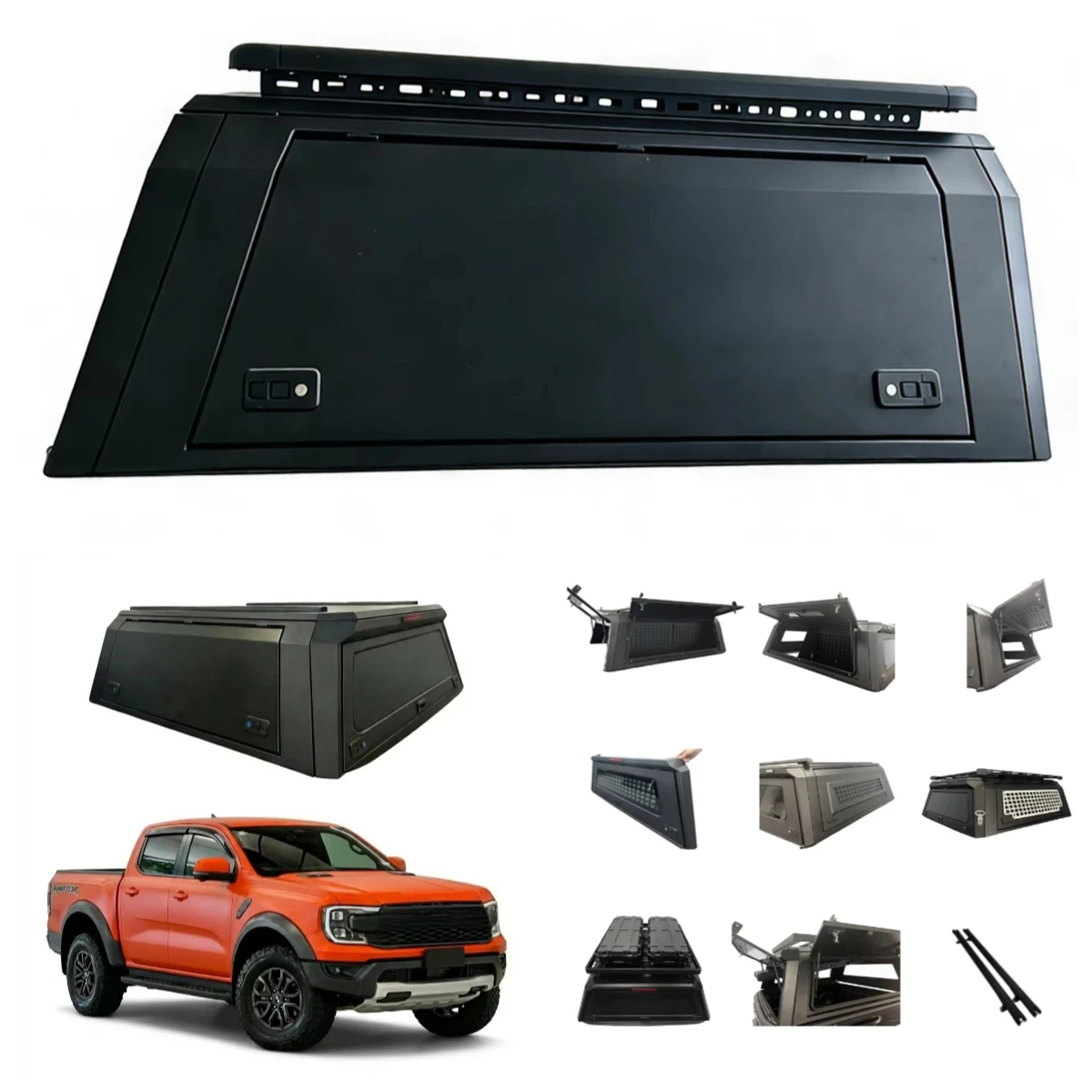 

4x4 Off-road Heavy-Duty Pickup Truck Bed Cap Hard Aluminum Canopy for Ranger 2023+ Rust-Proof Hardtop Truck Topper
