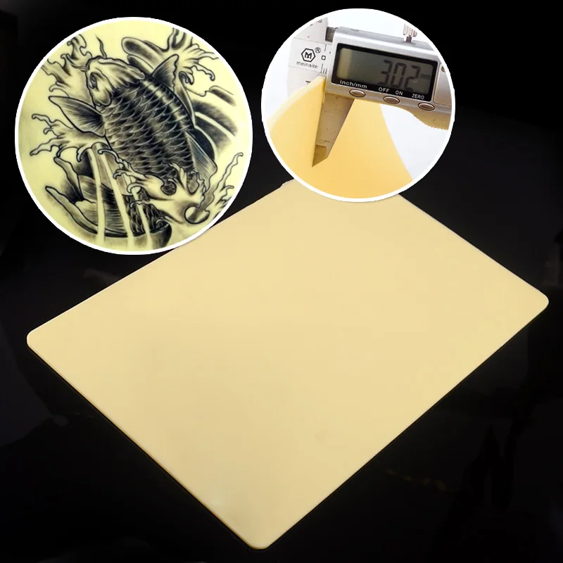 

Утолщенная силиконовая кожа для практики татуировки формата А4, 3 мм, двухсторонняя толстая имитация кожи для практики татуировки, вышивки и татуировки бровей