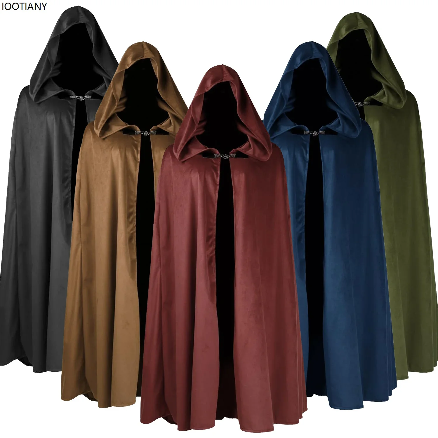 

CosplayNew Unisex Five-color Velvet Medieval Cloak Renaissance Warrior Retro Coat Halloween Cosplay Cloaks Aldult Wizard Stage D