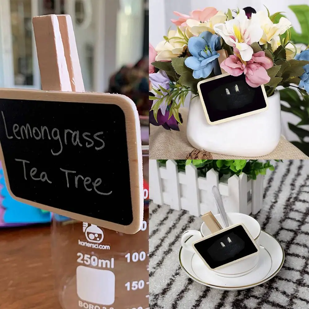 Clip de tableau noir en bois Durable, 10 pièces/ensemble, forme spéciale, tableau d'écriture noir, tableau d'affichage, fête de mariage