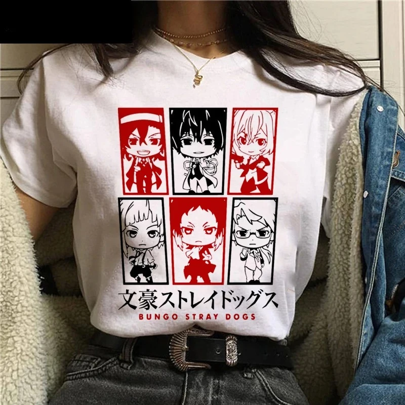 Bungou cães vadios camiseta roupas femininas roupas de casal imprimir verão topo roupas de casal